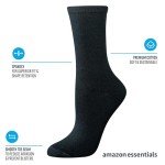 Amazon Essentials Women's Crew Socks - Black 6-Pack