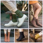 Sookiay 9 Pairs Soft Cotton Women's Crew Socks