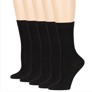 Women's Bamboo Calf Socks - 5 Pairs, Black