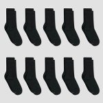 Hanes Women's Black Crew Socks - 10 Pack