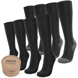 4 Pairs Compression Socks for Women & Men