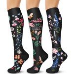 Compression Socks for Women - 3 Pairs (15-20 mmHg)