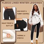High Waisted Fleece Lined Leggings for Women