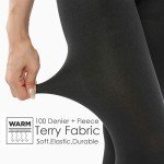 Fleece Lined Winter Tights for Women - 2 Pairs