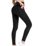 High Waisted Yoga Leggings with Pockets - Black