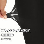 2 Pairs Women's Black Opaque Control Top Tights