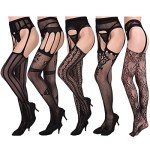 5 Pairs Lace Fishnet Tights for Women