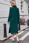 Arach&Cloz Womens Green Christmas Sweaters Dress Turtleneck Casual Loose Maxi Dress for Fall Winter 2024 Trendy(Forest Green,L)