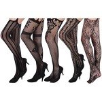 5 Pairs Lace Fishnet Tights for Women