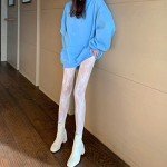 Black & White Floral Lace Fishnet Tights Set