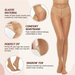 6 Pairs Women's Sheer Silky Control Top Pantyhose