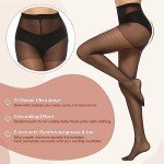 6 Pairs Women's Sheer Silky Control Top Pantyhose