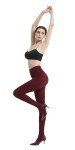 Wine Red Women's High Waist Tights - 80D Semi Opaque