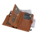 Light Brown Bifold Wallet with Zipper Pocket