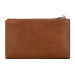 Light Brown Bifold Wallet with Zipper Pocket