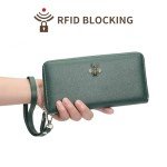 Dark Green RFID Blocking Women's Clutch Wallet