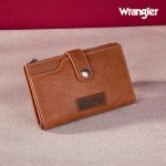 Light Brown Bifold Wallet with Zipper Pocket