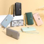 Dark Green RFID Blocking Women's Clutch Wallet