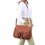 Tan Brown Leather Crossbody Bag for Women