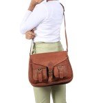 Tan Brown Leather Crossbody Bag for Women