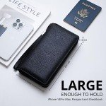 Large Leather RFID Blocking Wallet Clutch for Women