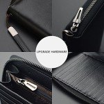 Large Leather RFID Blocking Wallet Clutch for Women