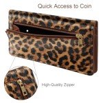 Leopard Print Slim Women's RFID Wallet with Zipper