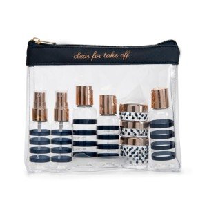 Miamica Women's TSA-Friendly Travel Bottles & Bag Set