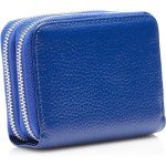 KALMORE Women's Cute Blue Leather Card Wallet