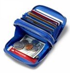 KALMORE Women's Cute Blue Leather Card Wallet