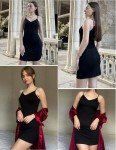 Avidlove Women Modal V Neck Nightwear Sleeveless Straight Dress Mini Full Slips Black M