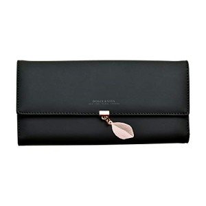 Stylish Leather Trifold Wallet for Women - Black
