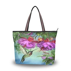 Spring Hummingbird Orchid Tote Bag for Women