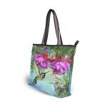 Spring Hummingbird Orchid Tote Bag for Women
