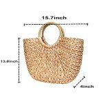 Large Brown Straw Beach Tote Bag for Women