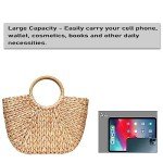 Large Brown Straw Beach Tote Bag for Women