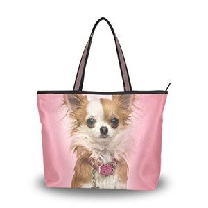 Chihuahua Dog Print Large Women's Tote Bag