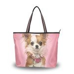 Chihuahua Dog Print Large Women's Tote Bag