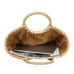 Large Brown Straw Beach Tote Bag for Women