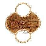 Large Brown Straw Beach Tote Bag for Women