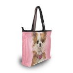 Chihuahua Dog Print Large Women's Tote Bag