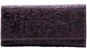 Purple Genuine Leather Western Wallet for Women
