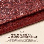 Handmade Western Leather Wallet for Women - Red