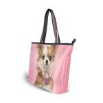 Chihuahua Dog Print Large Women's Tote Bag