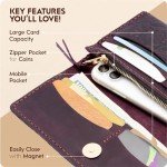 Purple Genuine Leather Western Wallet for Women