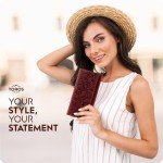 Handmade Western Leather Wallet for Women - Red