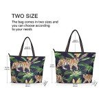 Tropical Tiger Print Women's Tote Shoulder Bag