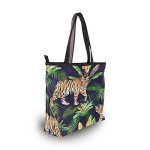 Tropical Tiger Print Women's Tote Shoulder Bag