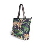 Tropical Tiger Print Women's Tote Shoulder Bag