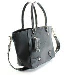 Black Large Vegan Leather Star Studded Tote Bag